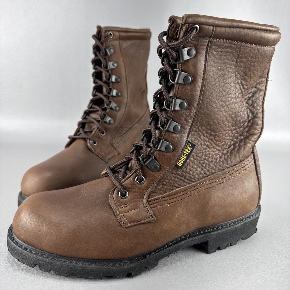 Carolina Boots Mens‎ 7 EE Brown Leather Vibram Gore-Tex Workwear Union Made USA